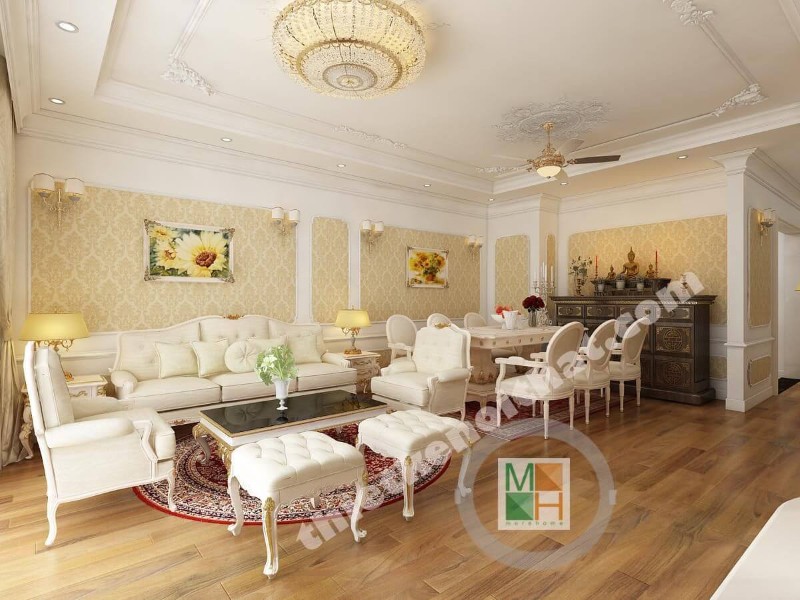 Thiết kế nội thất chung cư timescity tân cổ điển